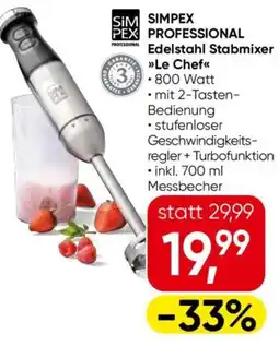 Eurospar SIMPEX PROFESSIONAL Edelstahl Stabmixer Angebot