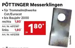 Lagerhaus Pöttinger messerklingen Angebot