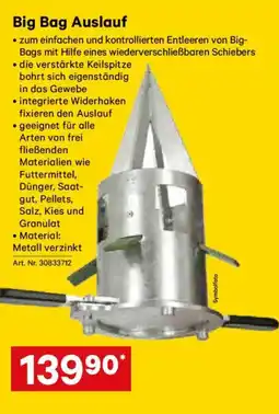 Lagerhaus Big Bag Auslauf Angebot