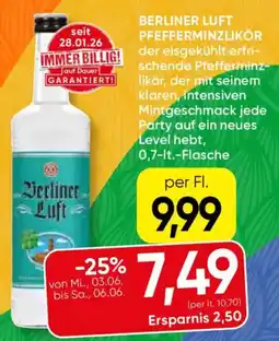 SPAR Gourmet BERLINER LUFT PFEFFERMINZLIKÖR Angebot