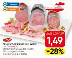 SPAR Gourmet Käsewurst, Krakauer oder Wiener Angebot