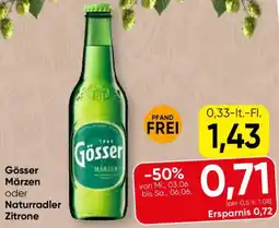 SPAR Gourmet Gösser Märzen oder Naturradler Zitrone Angebot