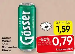 SPAR Gourmet Gösser märzen oder naturradler zitrone Angebot