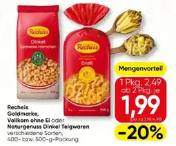 SPAR Gourmet Recheis Goldmarke, Vollkorn ohne Ei oder Naturgenuss Dinkel Teigwaren Angebot