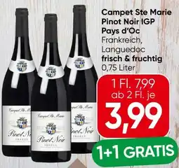 Eurospar Campet Ste Marie Pinot Noir Pays d‘Oc Angebot
