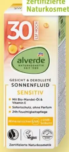 dm Alverde Sonnenfluid Sensitiv LSF30 Angebot