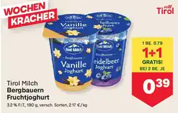 MPreis Tiral Milch Bergbauern- Fruchtjoghurt Angebot
