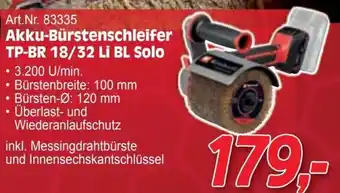 Zgonc Akku-Bürstenschleifer TP-BR 18/32 Li BL Solo Angebot