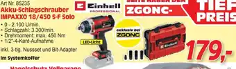 Zgonc Akku-Schlagschrauber IMPAXXO 18/450 S-F Solo Angebot