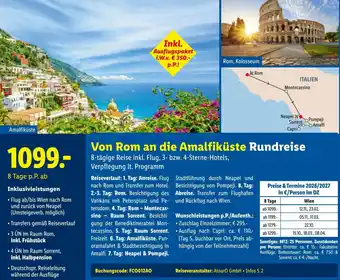 Lidl Reisen Von Rom an die Amalfiküste Rundreise Angebot