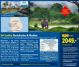 Lidl Reisen Sri Lanka Rundreise & Baden Angebot