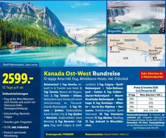 Lidl Reisen Kanada Ost-West Rundreise Angebot