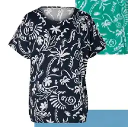 Tchibo Eduscho Blusenshirt, dunkelblau mit Alloverprint Angebot