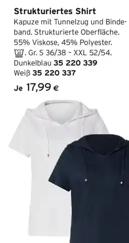 Tchibo Eduscho Strukturiertes Shirt, weiß Angebot