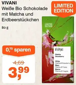 Prokopp VIVANI Weiße Bio Schokolade mit Matcha und Erdbeerstückchen Angebot
