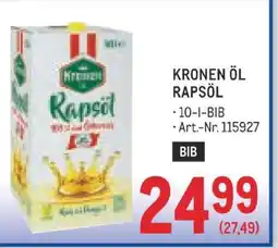 Metro KRONEN ÖL RAPSÖL Angebot