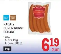 Metro RADATZ BURENWURST SCHARF Angebot