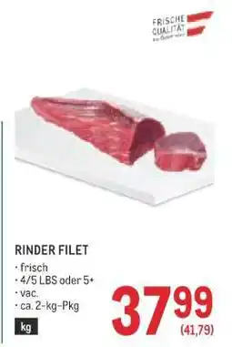 Metro Rinder Filet Angebot