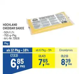 Metro Hochland Cheddar Sauce Angebot