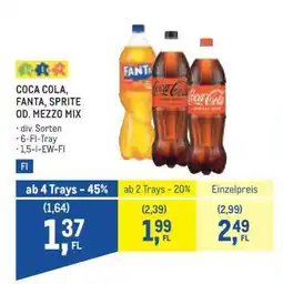 Metro Coca-Cola, Fanta, Sprite od. Mezzo-Mix Angebot
