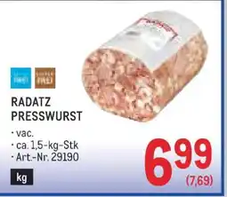 Metro RADATZ PRESSWURST Angebot