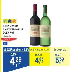 Metro Lenz moser landwein weiss oder rot Angebot