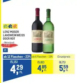 Metro LENZ MOSER LANDWEIN WEISS ODER ROT Angebot