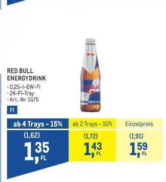 Metro Red bull energydrink Angebot