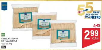 Metro Gabel, messer od. löffel aus holz Angebot