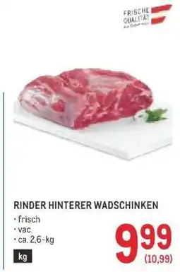Metro Rinder hinterer Wadschinken Angebot