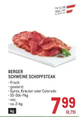 Metro Berger schweine schopfsteak Angebot