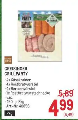 Metro Greisinger Grillparty Angebot