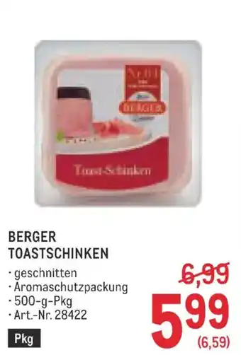 Metro Berger Toastschinken Angebot
