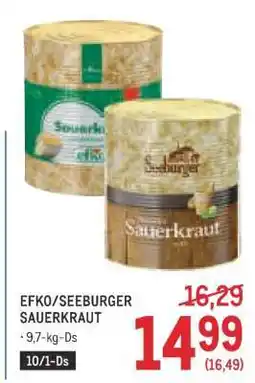 Metro Efko/Seeburger Sauerkraut Angebot