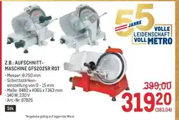 Metro AUFSCHNITT-MASCHINE GFS2025R ROT Angebot