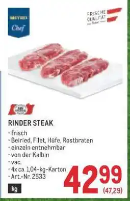 Metro RINDER STEAK Angebot