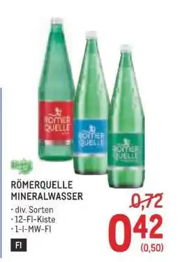 Metro Roemerquelle Mineralwasser Angebot
