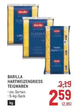 Metro Barilla Hartweizengrieß Teigwaren Angebot