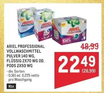 Ariel professional vollwaschmittel pulver 140 wg, flüssig 2x70 wg od. pods 2x50 wg