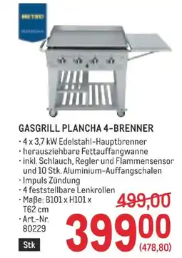 Metro Gasgrill plancha 4-brenner Angebot