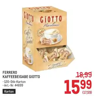 Metro Ferrero kaffeebeigabe giotto Angebot