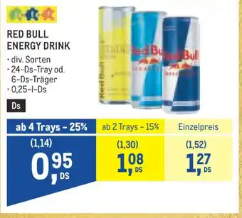 Metro Red bull energy drink Angebot