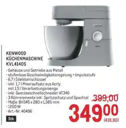 Metro KENWOOD KÜCHENMASCHINE KVL4140S Angebot