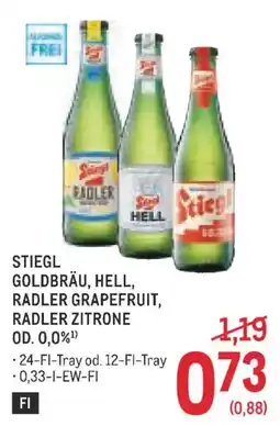 Metro Stiegl goldbräu, hell, radler grapefruit, radler zitrone od. 0,0% Angebot