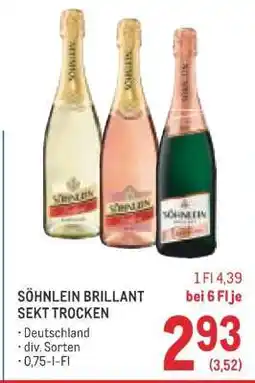 Metro SÖHNLEIN BRILLANT SEKT TROCKEN Angebot