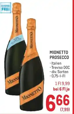 Metro Mionetto Prosecco Angebot