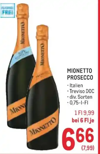 Metro Mionetto Prosecco Angebot
