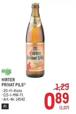 Metro Hirter Privat Pils Angebot