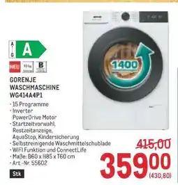 Metro GORENJE WASCHMASCHINE WG414A4P1 Angebot