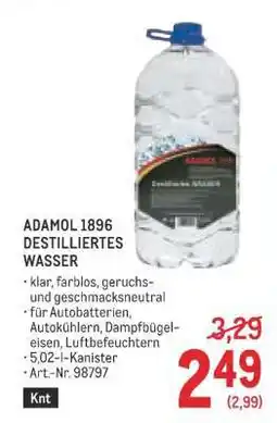 Metro ADAMOL 1896 DESTILLIERTES WASSER Angebot